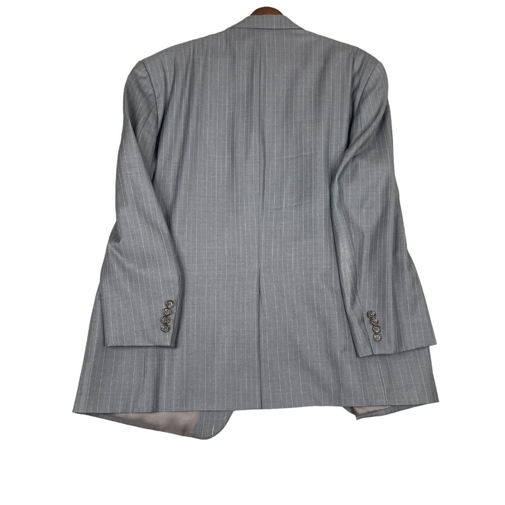 🦋Lauren Ralph Lauren Men's Gray Pinstriped Wool Coat 46R(S) - Picture 7 of 8